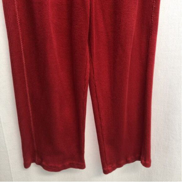 Vintage Vittadini Sport Red Waffle Knit Cotton Athleisure Pull on Pants. Medium - Picture 2 of 9